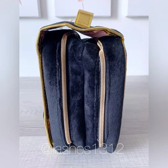 JUICY COUTURE Makeup Bag Travel Cosmetic Case - Black & Gold - Picture 3 of 6